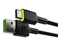 Green Cell Cell Ray USB Type-C kabel 2m Sort