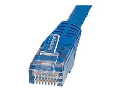 StarTech.com 10ft CAT6 Ethernet Cable, 10 Gigabit Molded RJ45 650MHz 100W PoE Patch Cord, CAT 6 10GbE UTP Network Cable with Strain Relief, Blue, Fluke Tested/Wiring is UL Certified/TIA - Category 6 - 24AWG (C6PATCH10BL)