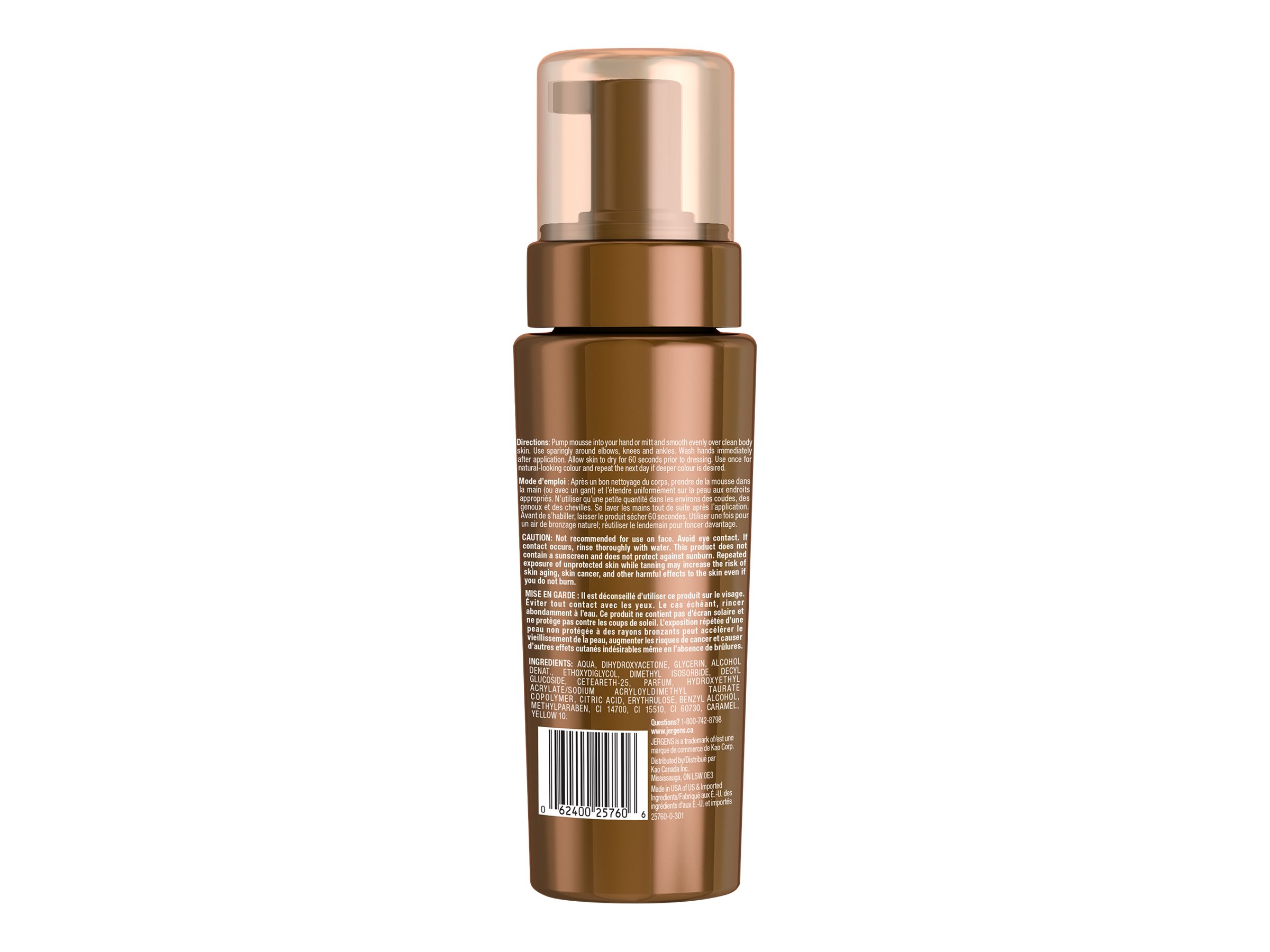 Jergens Natural Glow Instant Sun Sunless Tanning Mousse - Ultra Deep Bronze - 180ml