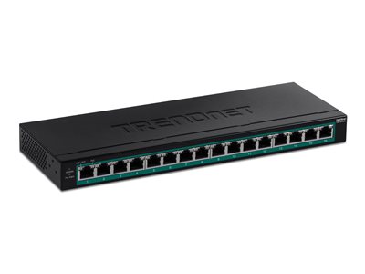 TRENDnet 16-Port Gigabit PoE+ Switch(123W) - TPE-TG160H