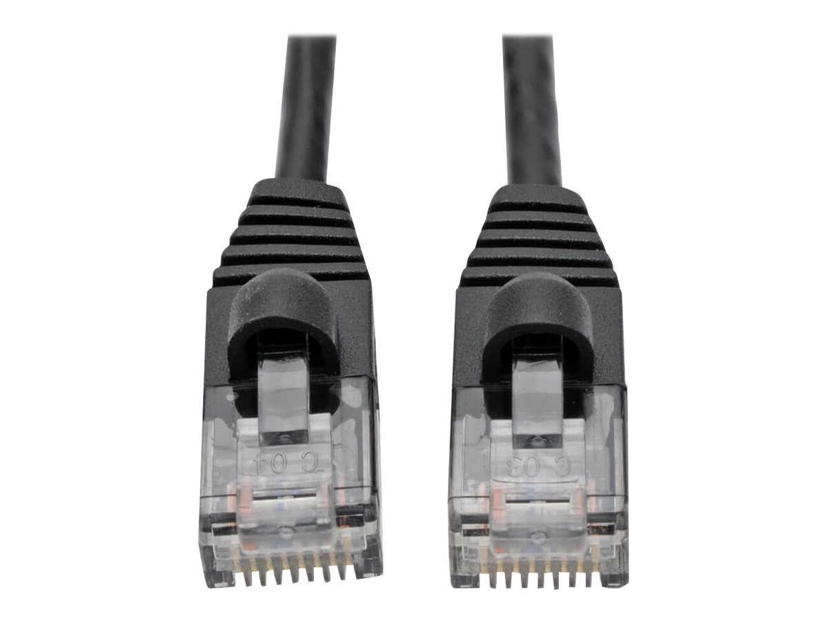 Tripp Lite Cat6a 10G Snagless Molded Slim UTP Network Patch Cable (RJ45 M/M), Black, 2 ft.