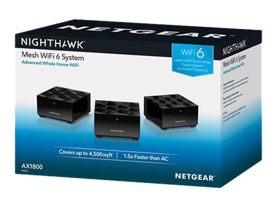 NetgearNighthawk Dual-Band WiFi 6 Mesh System - Black - 3 Piece