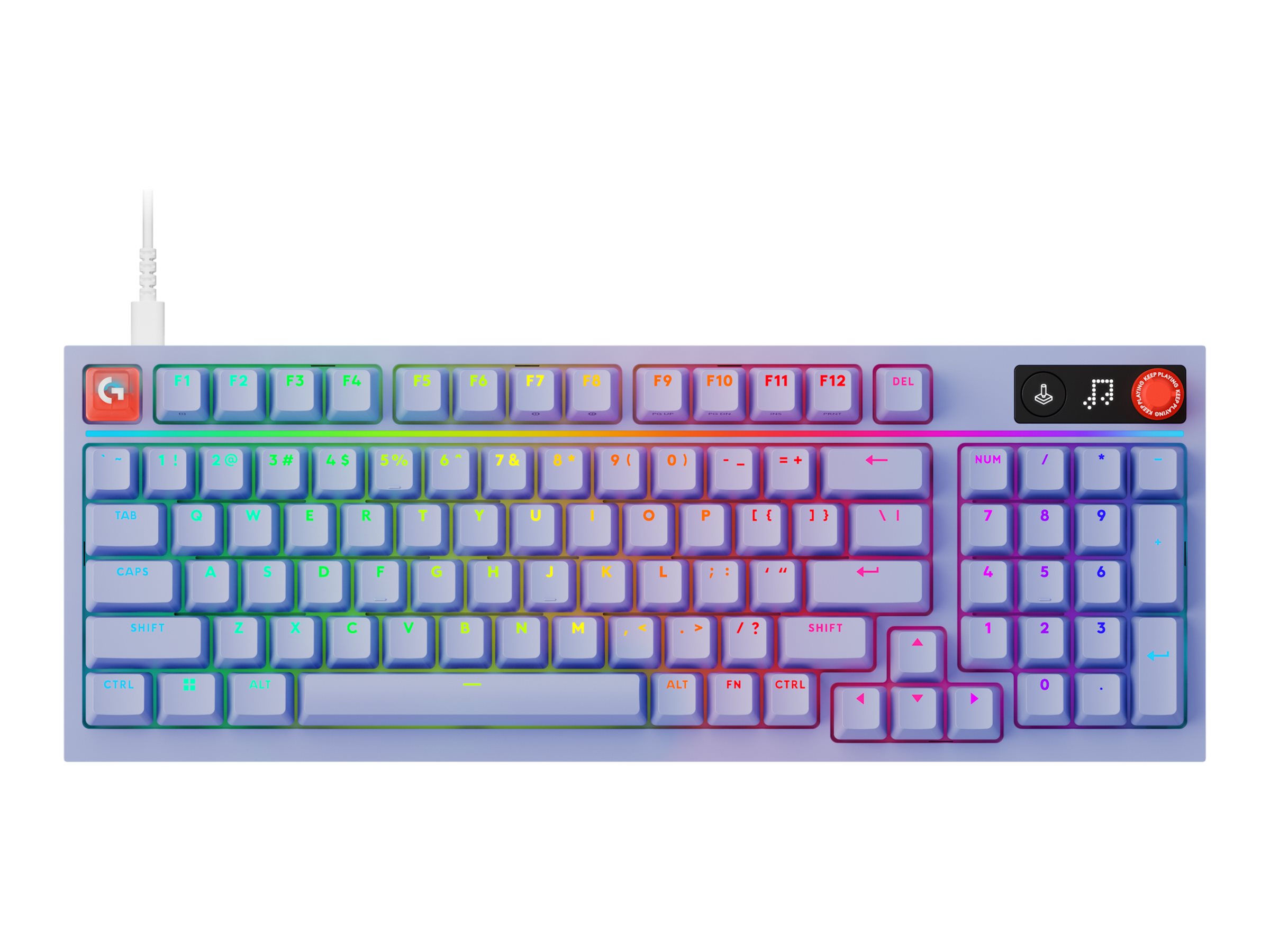 Logitech G G316 X 98, keyboard, gaming, 98%, QWERTY, US, lilac Input Device