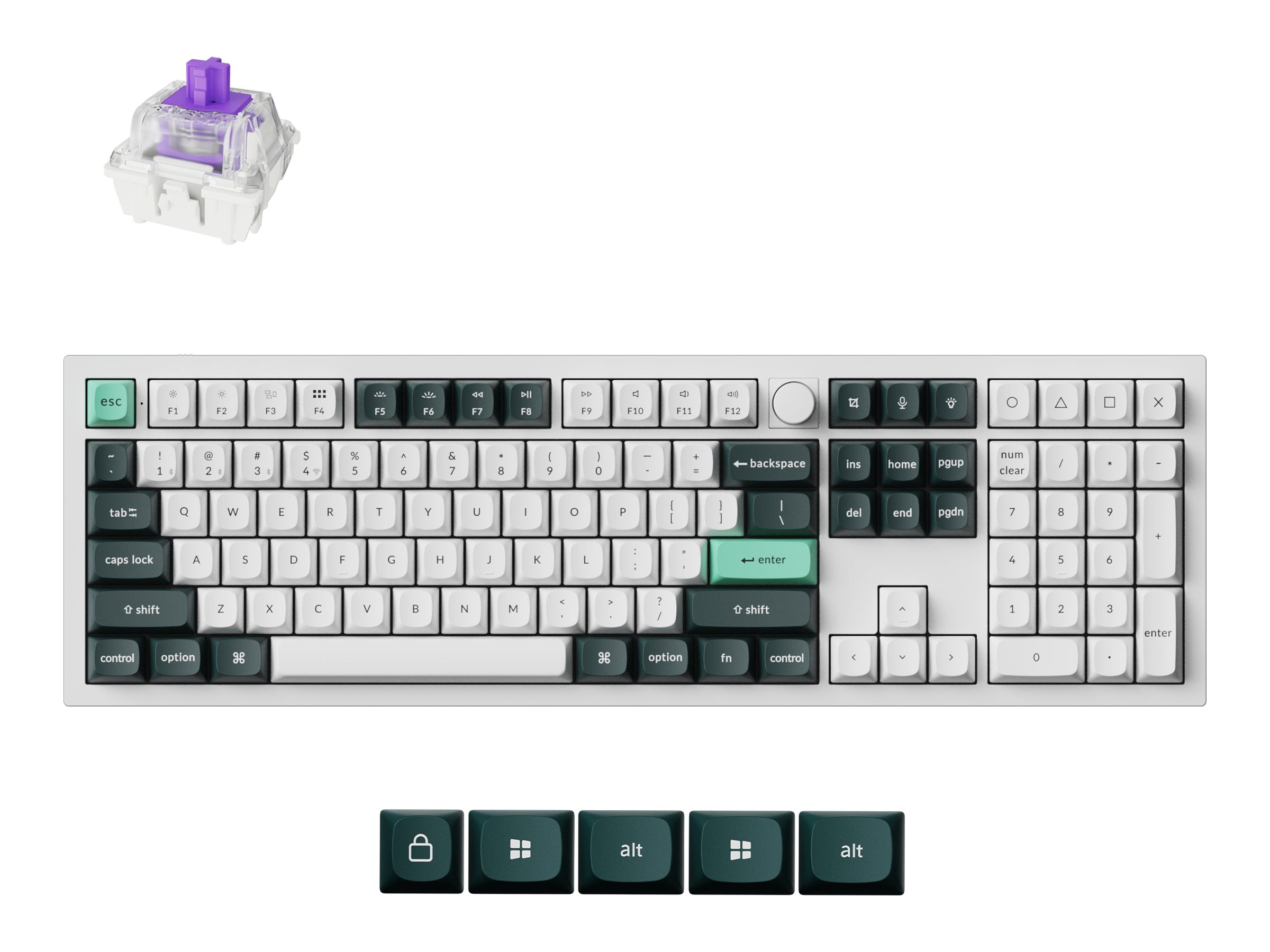 Keychron Q6 HE keyboard QMK custom fully assembled knob 100% full size shell white Input Product shot Front 79950
