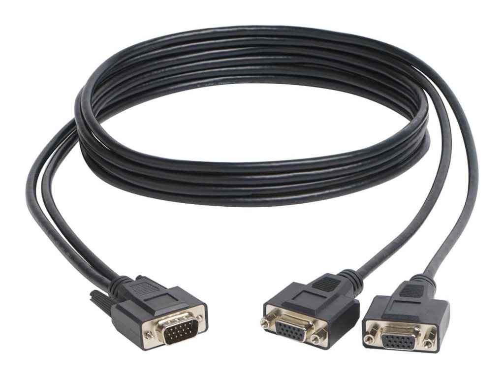 Tripp Lite 6ft VGA Monitor Y Splitter Cable High Resolution HD15 M/2xF 6'