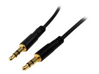 StarTech.com 3.5mm Audio Cable - 10 ft - Slim - M / M - AUX Cable - Male to Male Audio Cable - AUX Cord - Headphone Cable - Auxiliary Cable (MU10MMS) - Audio cable - stereo mini jack (M) to stereo mini jack (M) - 3 m - black - for P/N: BOX4HDECP2, HD202A, MOD4AVHD, MOD4AVHDBT, MOD4DOCKACPD, RKCOND17HD, SV231DPU34K
