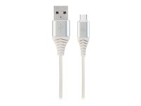 Cablexpert Premium USB 2.0 USB Type-C kabel 1m Sølv Hvid