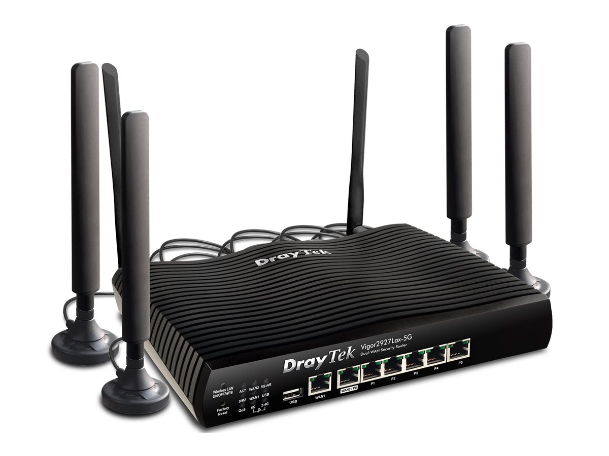 Draytek Vigor 2927L-5G wireless router desktop Product shot Left-angle 79750