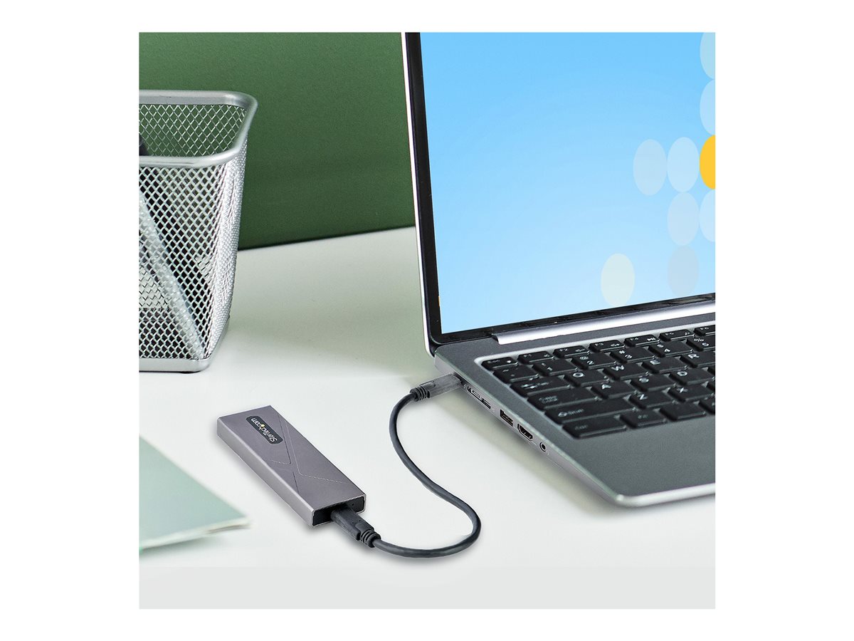 StarTech.com USB-C 10Gbps to M.2 NVMe or M.2 SATA SSD Enclosure, Tool-free M.2 PCIe/SATA NGFF SSD Enclosure, Portable Aluminum Case, USB Type-C & USB-A Host Cables, For 2230/2242/2260/2280 - Works w/ Thunderbolt 3 (M2-USB-C-NVME-SATA) - kryt úložiště - M.2 Card (PCIe NVMe & SATA) - USB-C 3.2 (Gen 2) – foto 16