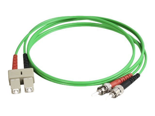 C2G SC-ST 62.5/125 OM1 Duplex Multimode Fiber Optic Cable (Plenum-Rated) - patch cable - 1 m - green