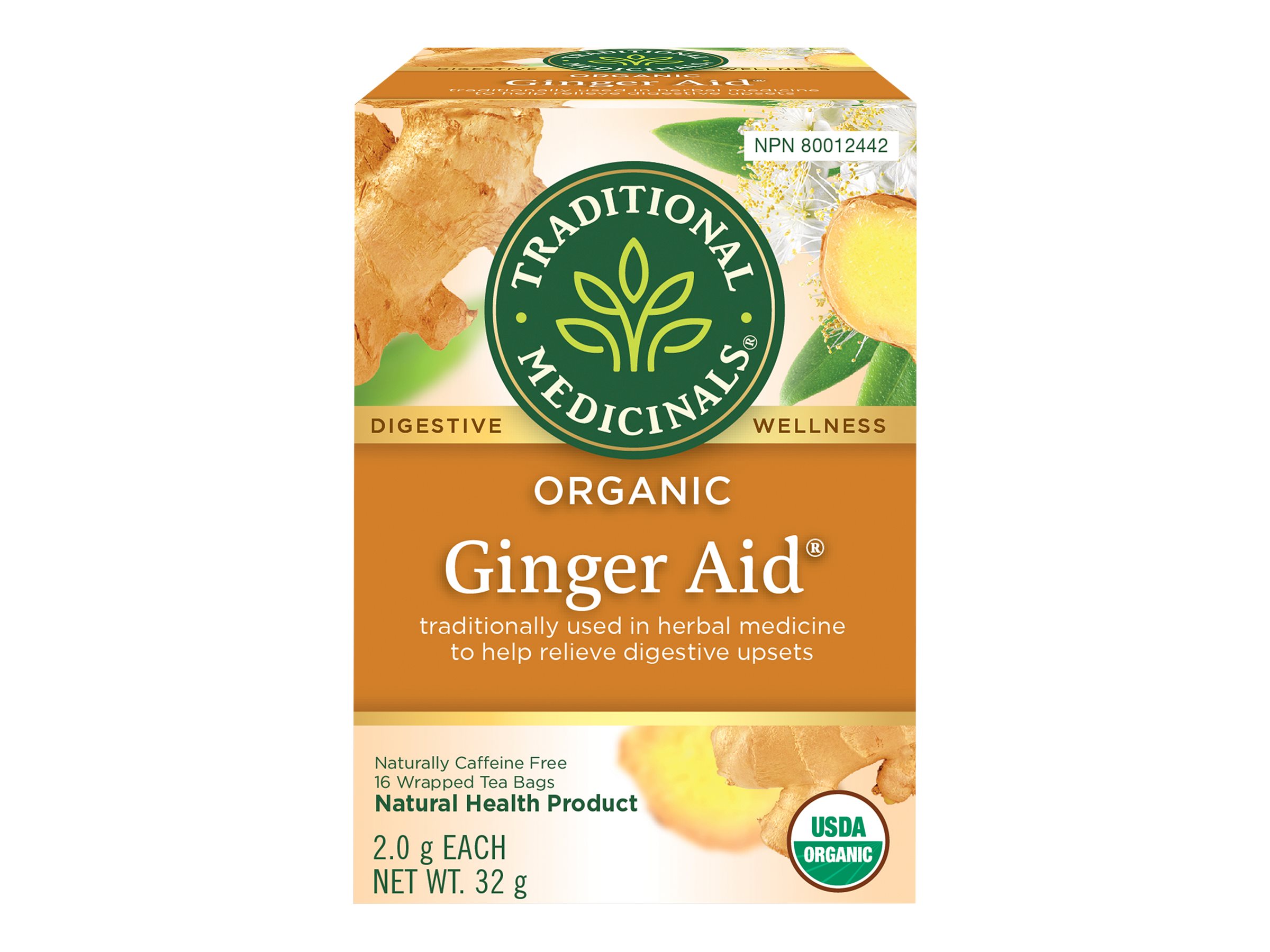 Traditional Medicinals Organic Wrapped Tea Bags - Ginger Aid - 16's