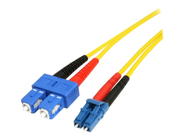 Image of StarTech.com 4m Fiber Optic Cable - Single-Mode Duplex 9/125 - LSZH - LC/SC - OS1 - LC to SC Fiber Patch Cable (SMFIBLCSC4) - patch cable - 4 m - yellow