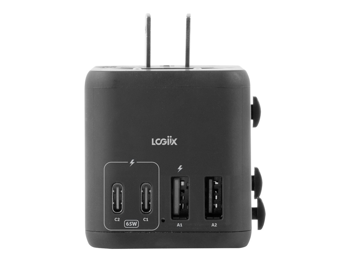 LOGiiX World Traveler XL USB-A & USB-C Power Adapter - Black - LGX-13529