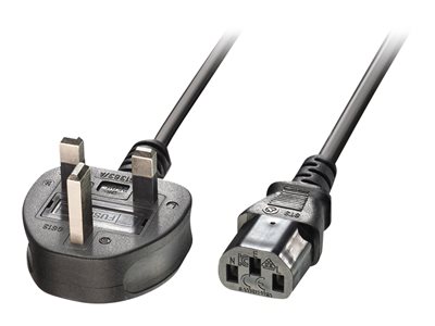 power cable - power IEC 60320 C13 to BS 1363 - 70 
