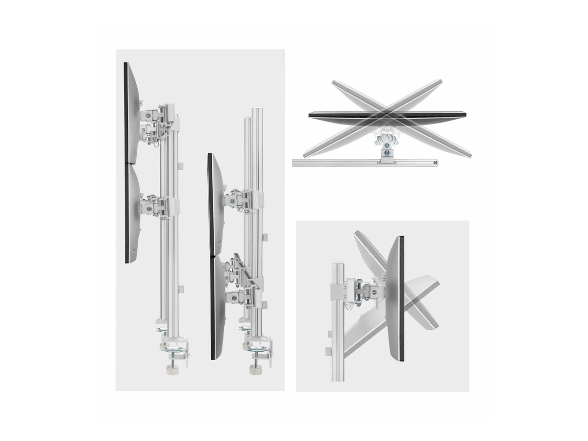 StarTech.com Six-Monitor Desk Mount w/ Crossbar, Up To 32" Screens/17.6lb montážní sada - pro 6 LCD displejů - Sloupec, dvojitý - bílá – foto 3