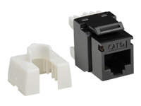 Eaton Tripp Lite Series Cat6 Keystone Jack - 4PPoE Compliant, 110/Krone, 568A/B, RJ45 Ethernet, Black, TAA
