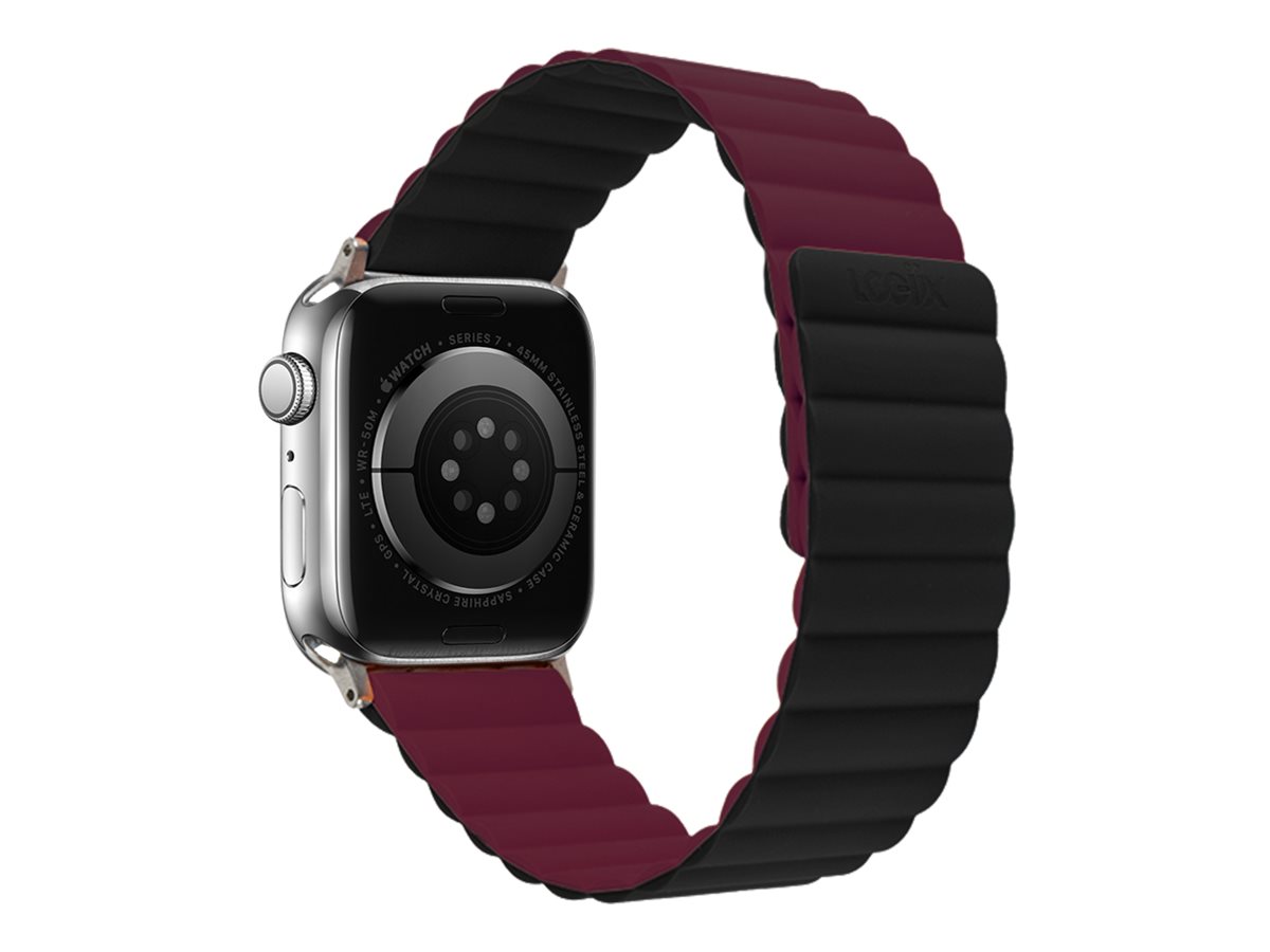 LOGiiX Vibrance Link Strap for Apple Watch - 42/44/45/49mm - Black/Burgundy