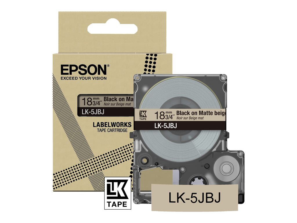 EPSON Matte Tape Beige/Black 18mm 8m