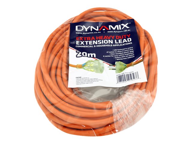 Dynamix Extra Heavy Duty power extension cable AS/NZS 3112 to AS/NZS 3112 20 Product shot Front 79350