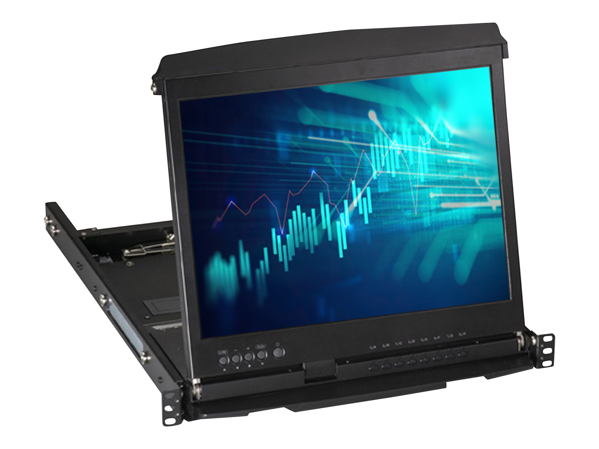 Black Box ServView V Widescreen LCD Console Drawer with 8-Port KVM Switch - DVI-D, USB - KVM console...