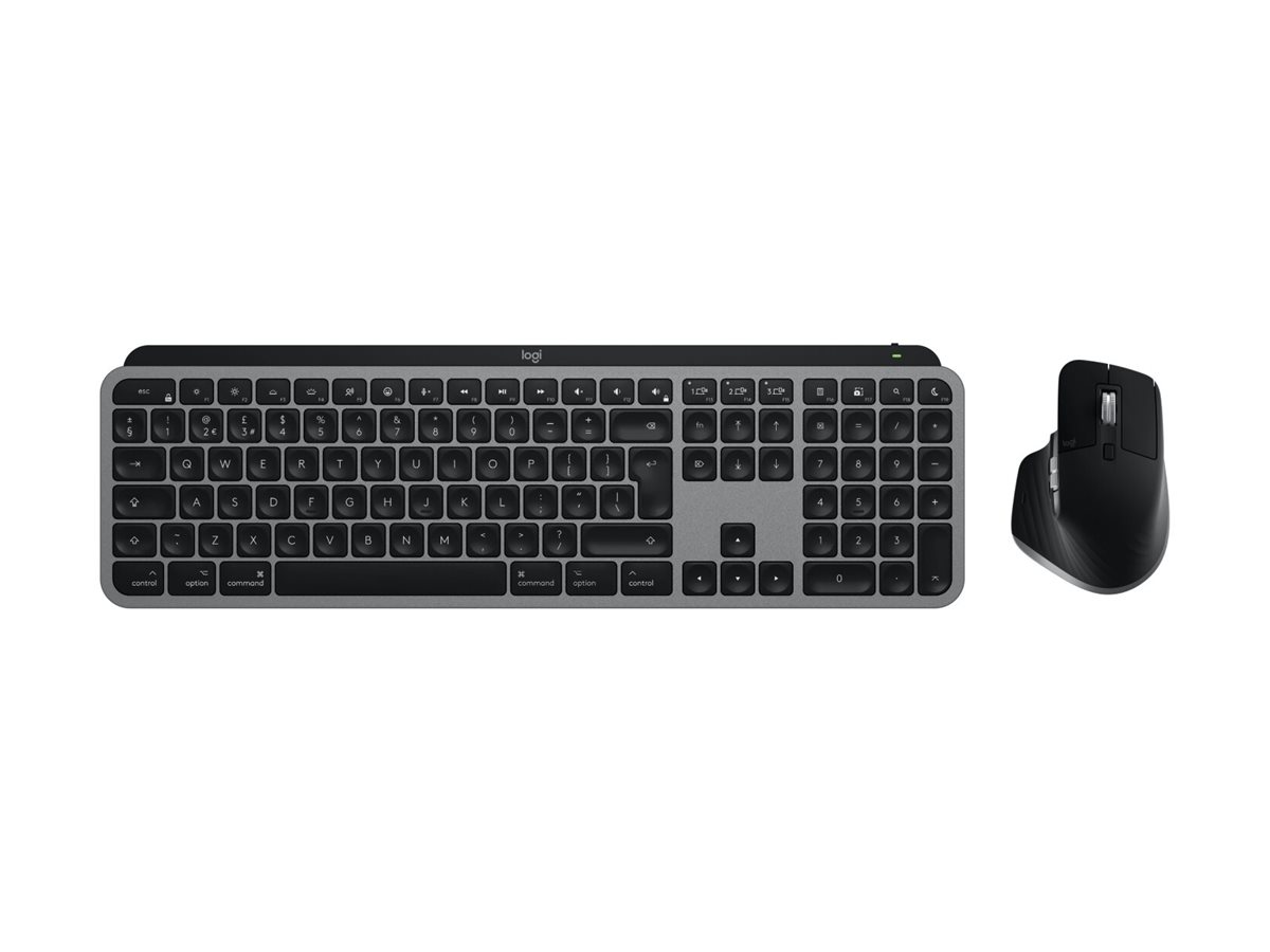 Logitech Master Series Mx Keys S Combo For Mac Keyboard And Mouse Set Full Size Qwerty Uk Space Grey Input Device