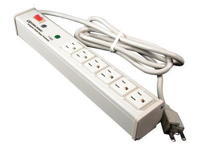 Wiremold Perma Power Computer Grade M6BZ-15 Surge protector output connectors: 6 white 