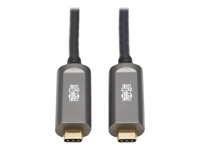 Eaton Tripp Lite Series USB-C AOC Cable (M/M) - USB 3.2 Gen 2 (10 Gbps) Plenum-Rated Fiber Active Optical Cable - Data Only, Black, 10 m