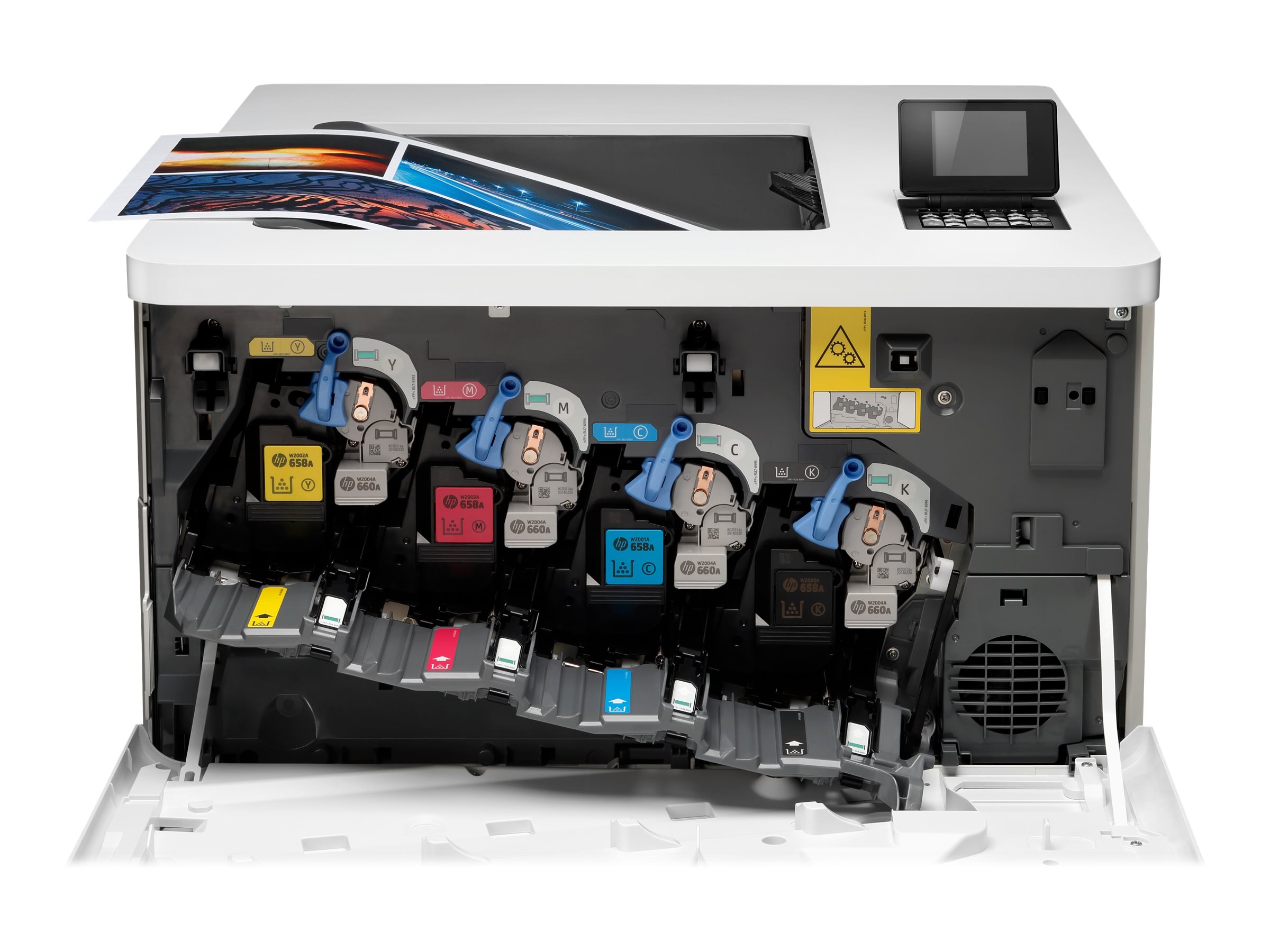HP Color LaserJet Enterprise M751dn printer colour Product shot Ports / controls 75750