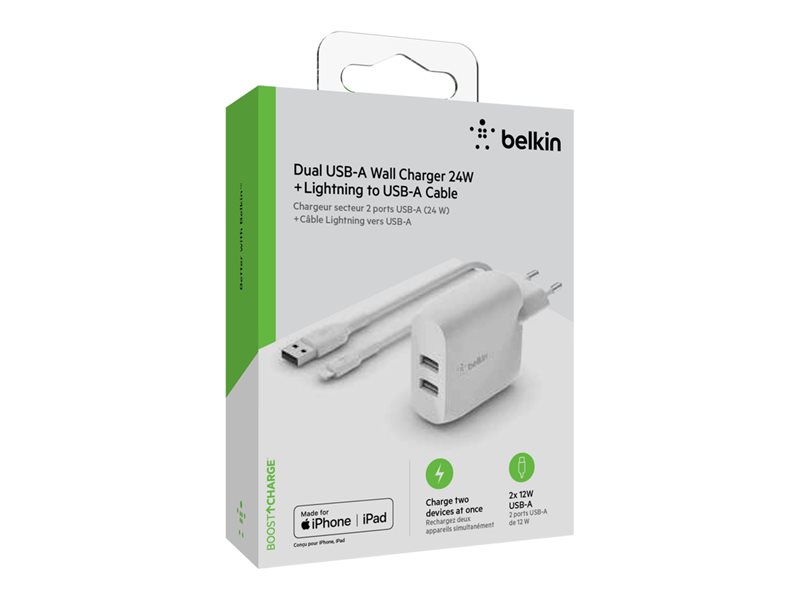 BELKIN charg secteur double USBA 24W