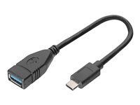 DIGITUS USB 3.0 USB-C adapter 15cm Sort