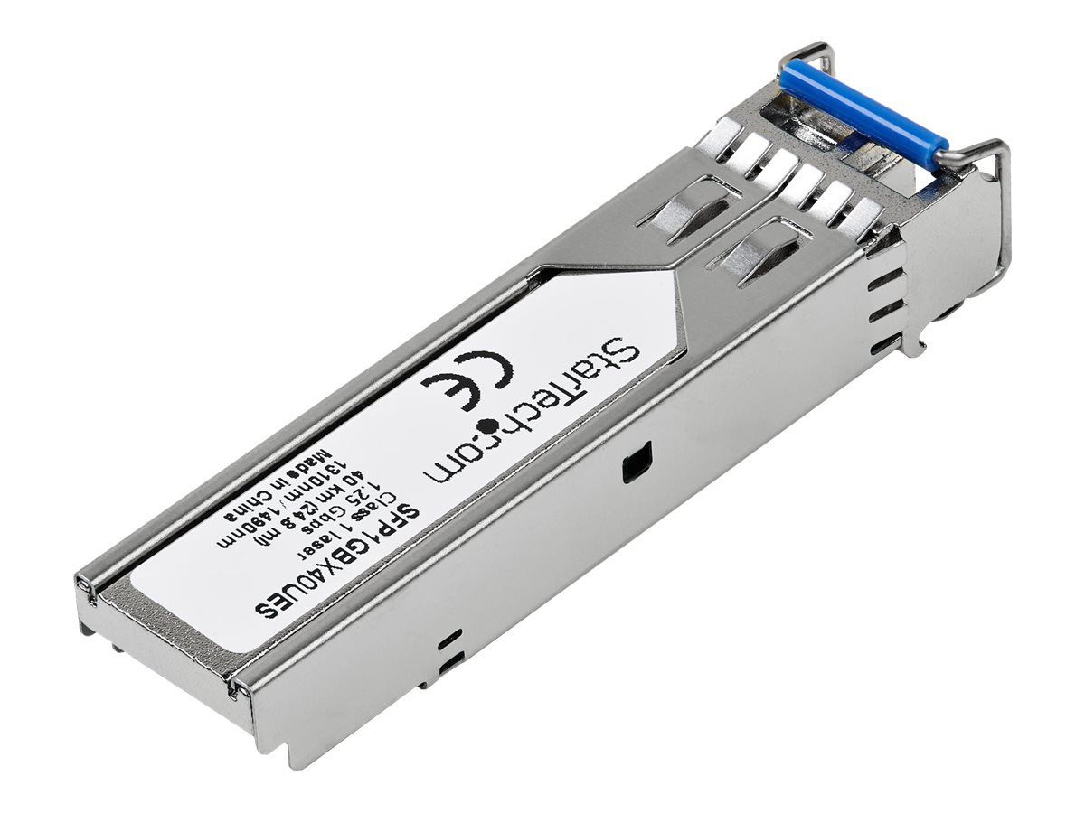 Startech Dell EMC SFP-1G-BX40-U Compatible SFP Module 1000BASE-BX-U 1 Gigabit Ethernet Product shot Right-angle 79851