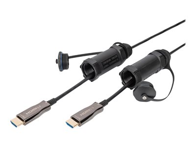 DIGITUS HDMI AOC gepanzertes St/St IP68 4K 15m schwarz - AK-330130-150-S