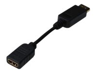 DIGITUS Videoadapter DisplayPort / HDMI 15cm Sort