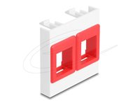 Delock Easy 45 Module with two Keystone Holders 45 x 45 mm, white / red