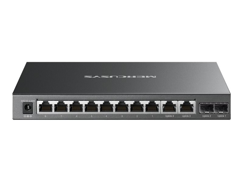 Mercusys MS112GMP V1 switch 12 Product shot Back 78550