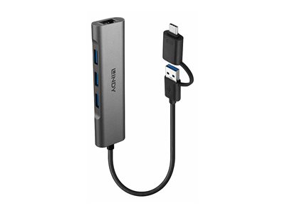LINDY USB 3.2 Gen 1 Hub & Gigabit