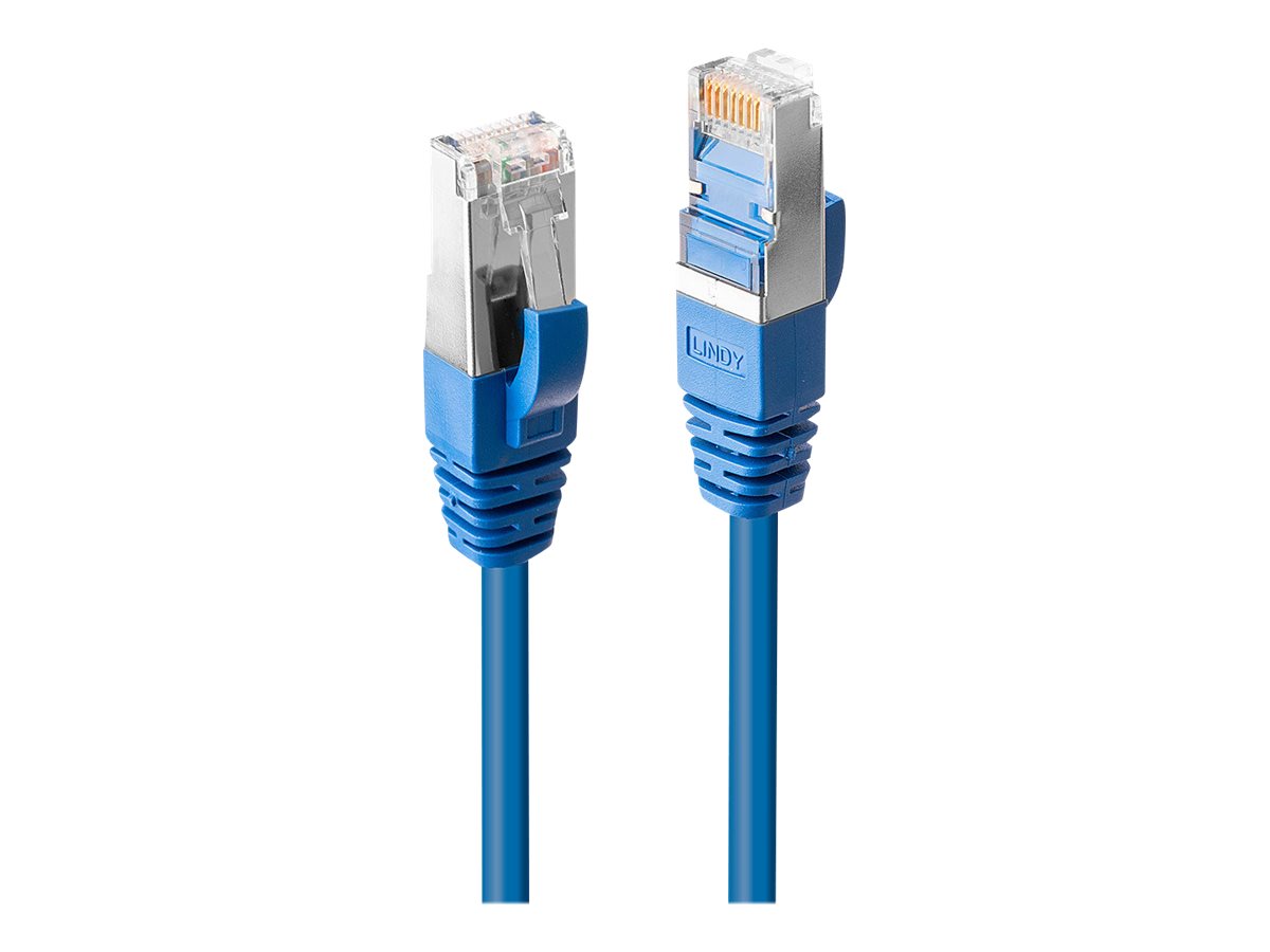 LINDY Patch Cable, Cat6, S/FTP, RJ45-RJ45, 3m, blue, LSOH, PIMF, including Testprotocol, snagless