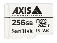 AXIS Surveillance - Flash memory card (microSDXC to SD adapter included) - 256 GB - Video Class V30 / UHS Class 3 / Class10 - microSDXC - white (pack of 10) - for AXIS D3110, M3085, M3086, M5075, P3818, Q1656, Q1715, Q1942, Q3538, Q6100; P37 Series