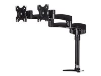 StarTech.com Desk Mount Dual Monitor Arm - Articulating - Supports Monitors 12' to 24' - Adjustable VESA Monitor Arm - Grommet or Desk Mount - Black (ARMDUAL) Monteringssæt 2 LCD displays 12'-24'