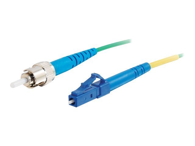 C2G 3m LC-ST 9/125 Simplex Single Mode OS2 Fiber Cable - Plenum CMP-Rated - Green - 10ft - patch cable - 3 m - green