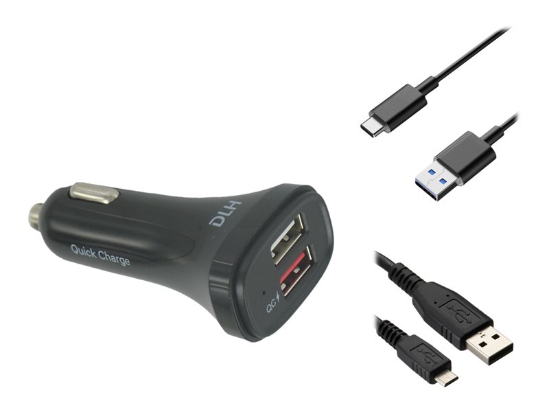 DLH DY-AU2861B adaptateur d\'alimentation pour voiture - USB - 20 Watt