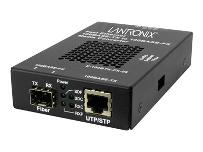 Lantronix E-100BTX Series - Convertisseur de média à fibre optique - 100Mb LAN - 100Base-TX, 100Base-X 
