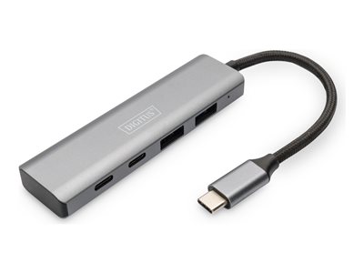 DIGITUS USB-C-Hub 4-Port 2.1->2xA3.12xC2.1 int.Kabel silber - DA-70245
