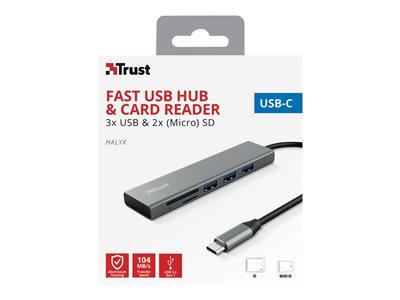TRUST Hub USB-C HALYX 5 ports 3 USB 1 SD