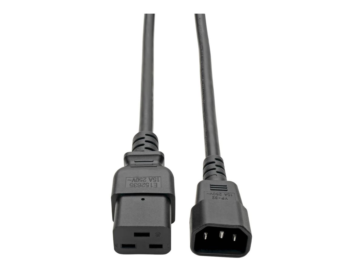 Tripp Lite 4ft Power Cord Extension Cable C19 to C14 Heavy Duty 15A 14AWG 4'