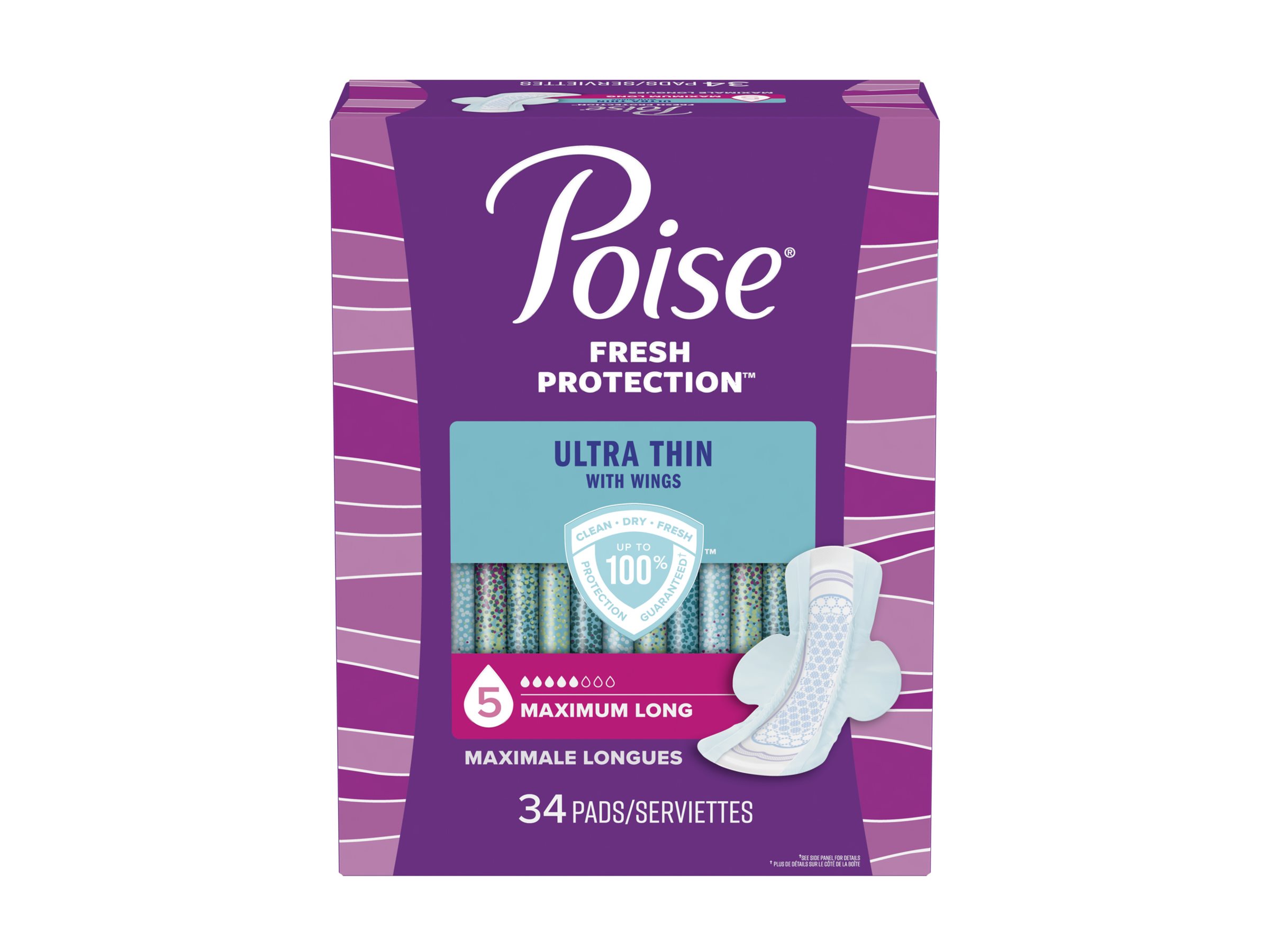 Poise Long Incontinence & Postpartum Pads - 7 Drop Ultra - Shop