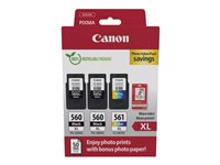 Canon PG-560XL x2/CL-561XL Photo Value Pack - 3-pack - High Yield - black, colour (cyan, magenta, yellow) - original - glossy