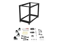Startech 15U 19" Open Frame Server Rack, 4 Post Adjustable Depth 22-40" Mobile, Free Standing Rolling Network/Computer Equipm