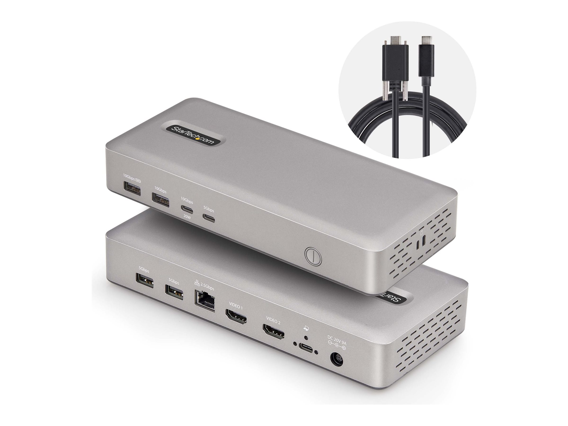 Startech USB4 Docking Station, USB-C 40Gbps, Dual Video HDMI, Up to 2x 4K 60Hz 4:4:4 (RGB) or 2x 4K 120Hz 4:2:2, Multi-Monitor Dock, 6x USB, 2.5GbE, 100W PD
