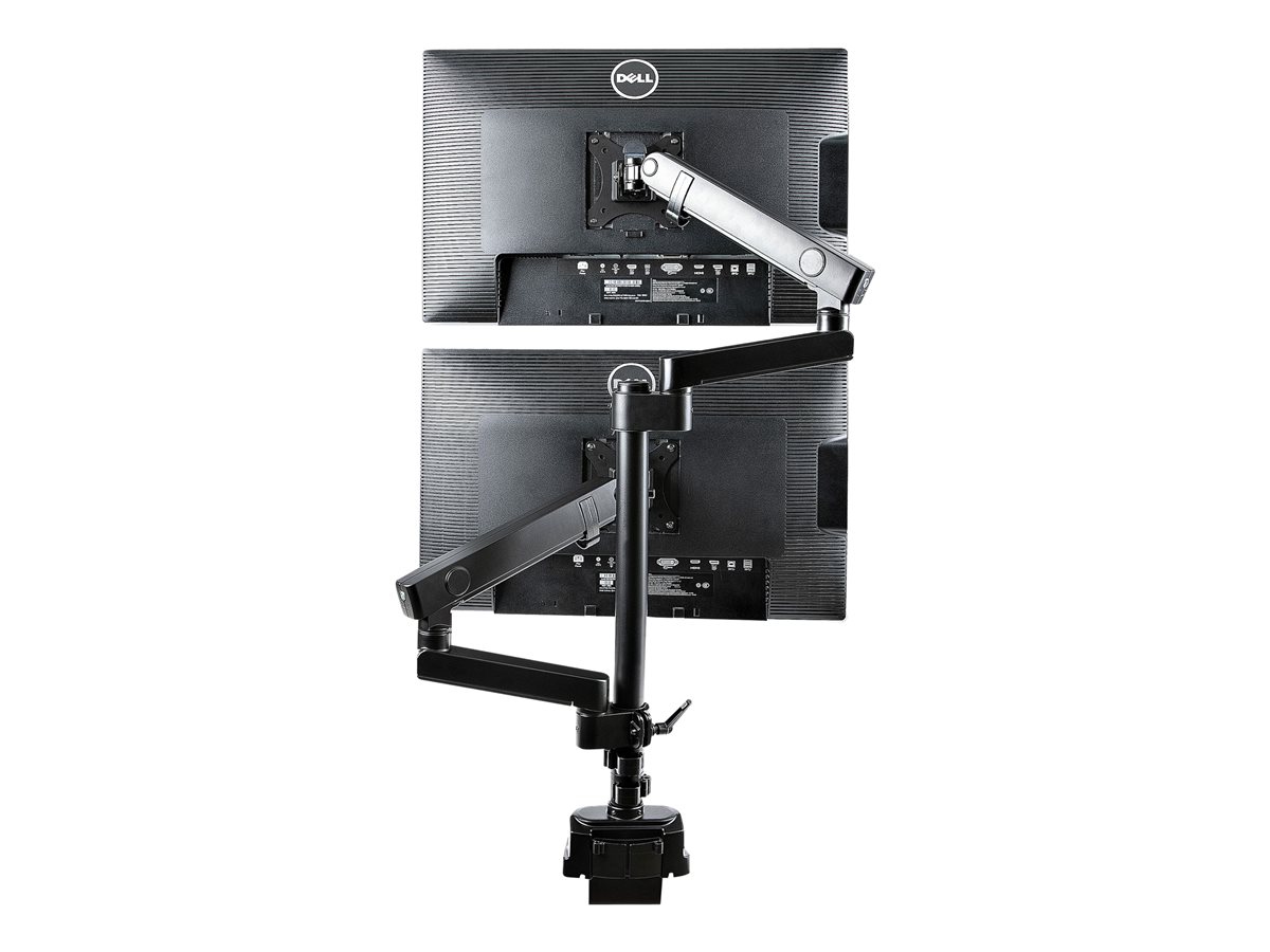 StarTech.com Desk Mount Dual Monitor Arm, Full Motion Monitor Mount for 2x VESA Displays up to 32" (up to 17lb/8kg), Ergonomic Vertical Stackable Arms, Articulating, Height Adjustable - Pole Mount, C-Clamp/Grommet (ARMDUALPIVOT) montážní sada - full-motion dual arm - pro 2 monitory - černá – foto 9